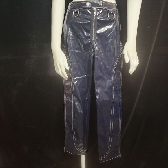 For Love & Lemons Idol Vinyl Blue Pants (XS) - Picture 6 of 9